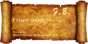 Fityor Baján névjegykártya